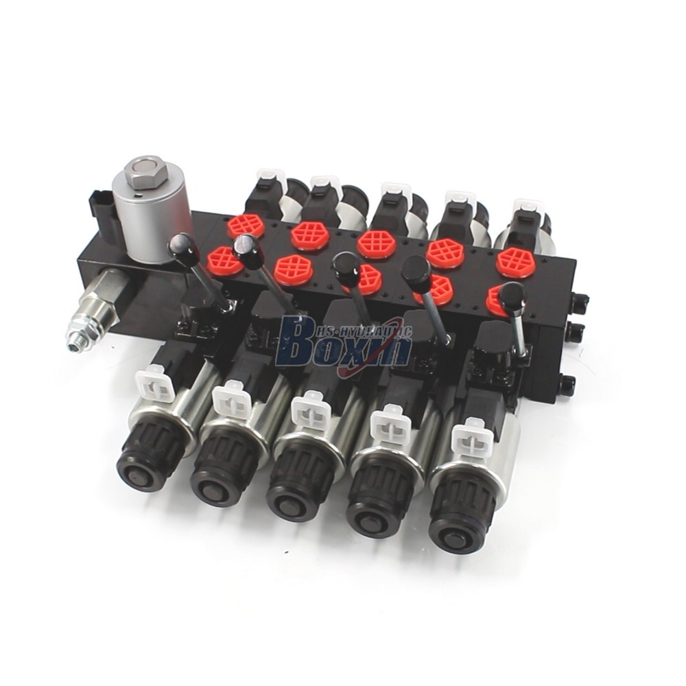 China Factory DCV56 Solenoid 5 Spool Sectional Directional Valve Supply main image